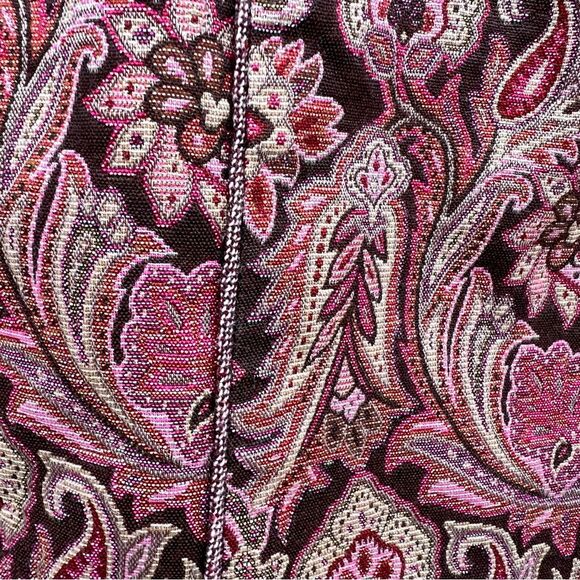 True Meaning Two Piece Skirt/Top Set in Paisley Brocade w/Contrasting Trim-Sz 6 - Picture 9 of 13